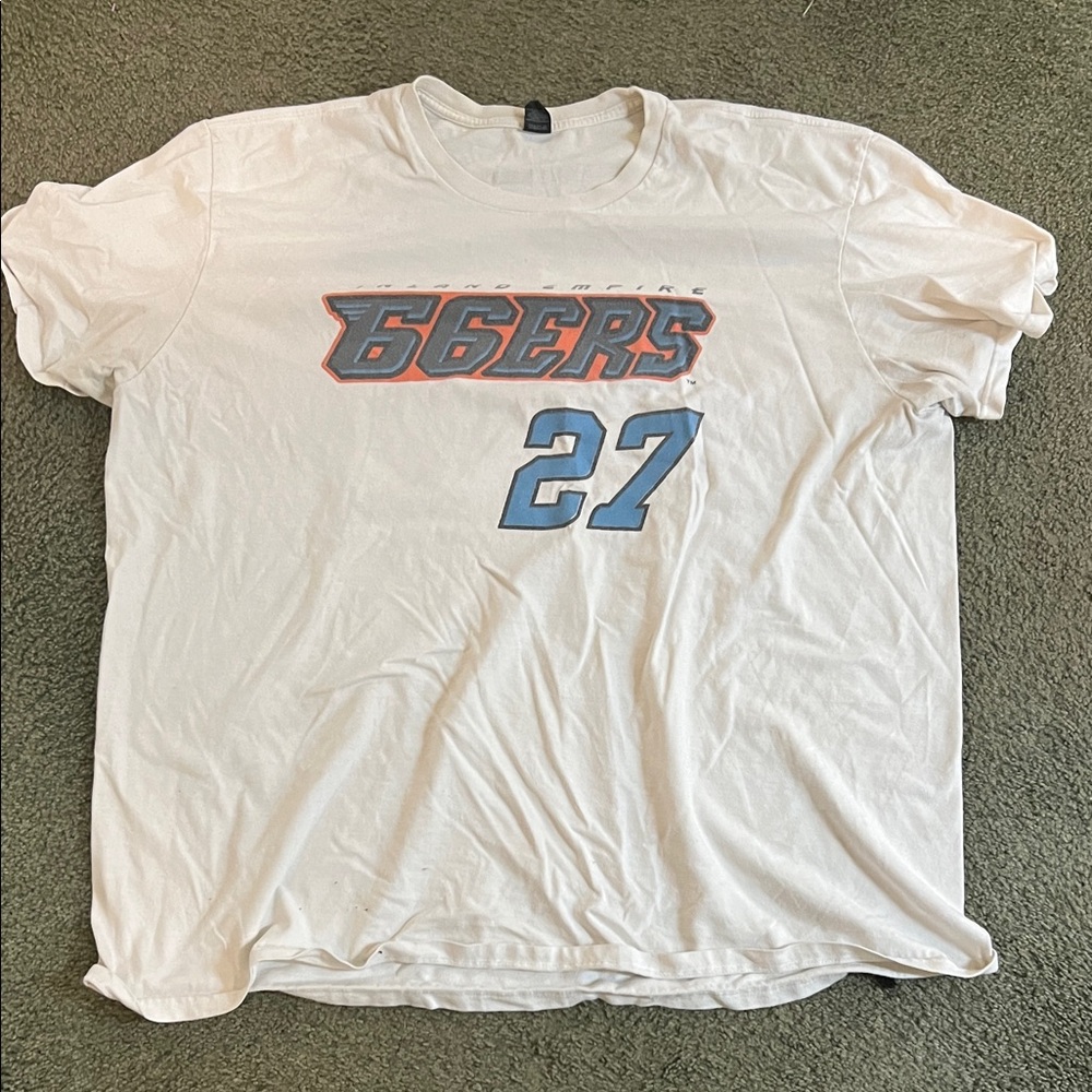 District 3XL MiLB Inland Empire 66ers Mike Trout #27 Logo Tee Shirt